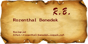 Rozenthal Benedek névjegykártya
